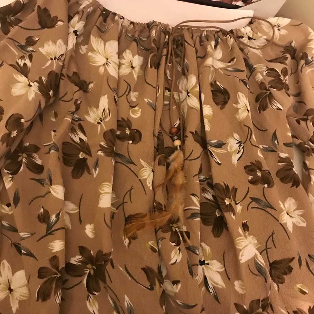 FLORAL PRINT OFF-THE-SHOULDER TOP - Picture 3 of 4